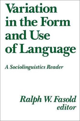 Cover image for Variation in the Form and Use of Language