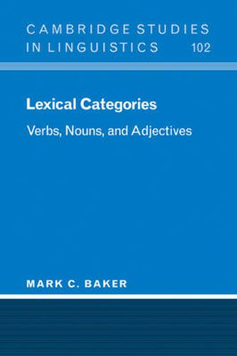 Lexical Categories: Verbs, Nouns and Adjectives