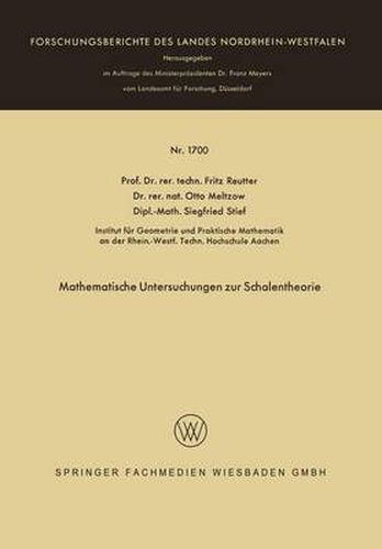 Mathematische Untersuchungen Zur Schalentheorie