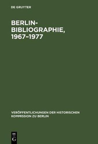 Cover image for Berlin-Bibliographie, 1967-1977