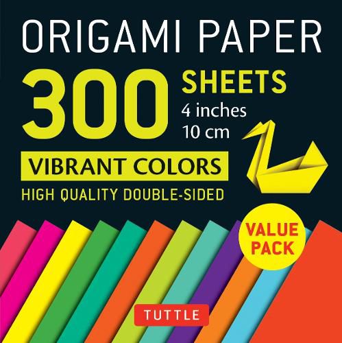 Cover image for Origami Paper 300 sheets Vibrant Colors 4" (10 cm)