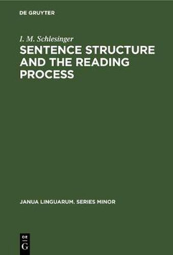 Cover image for Sentence structure and the reading process
