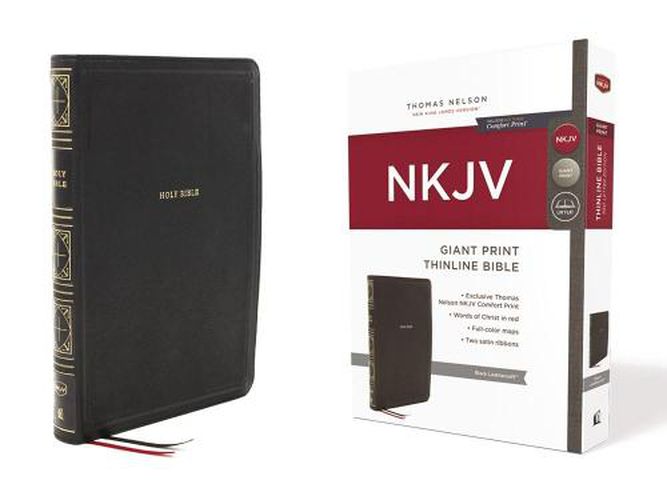 Cover image for NKJV Holy Bible, Giant Print Thinline Bible, Black Leathersoft, Red Letter, Comfort Print: New King James Version