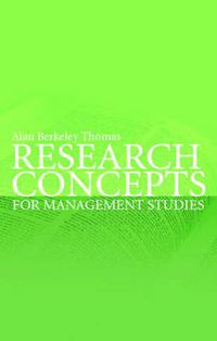 Cover image for Research Concepts for Management Studies