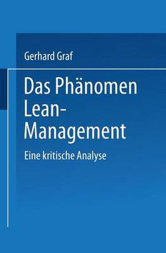 Cover image for Das Phanomen Lean Management: Eine kritische Analyse