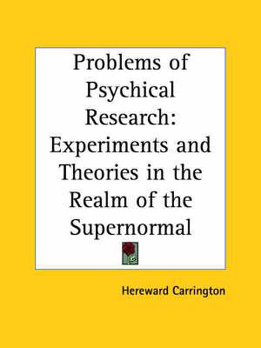 Cover image for Problems of Psychical Research: Experiments