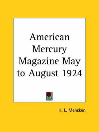 Cover image for American Mercury Magazine (May to August 1924)