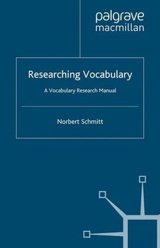 Cover image for Researching Vocabulary: A Vocabulary Research Manual