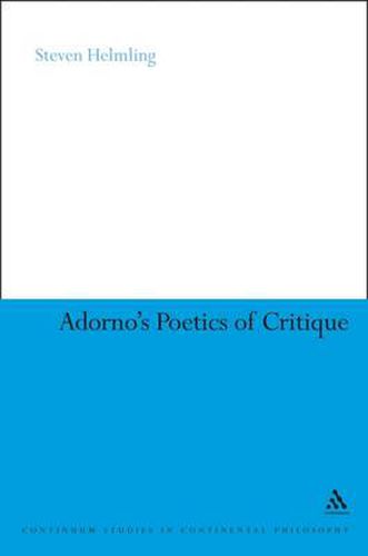 Cover image for Adorno's Poetics of Critique