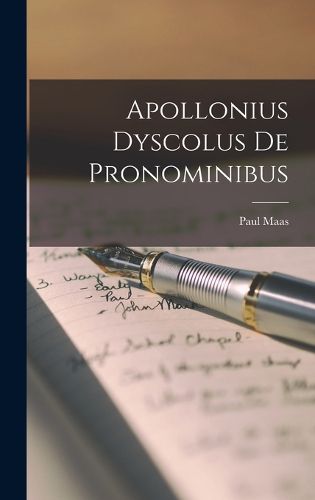 Cover image for Apollonius Dyscolus de Pronominibus