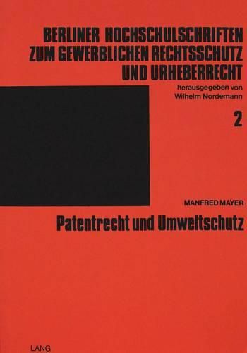 Cover image for Patentrecht Und Umweltschutz