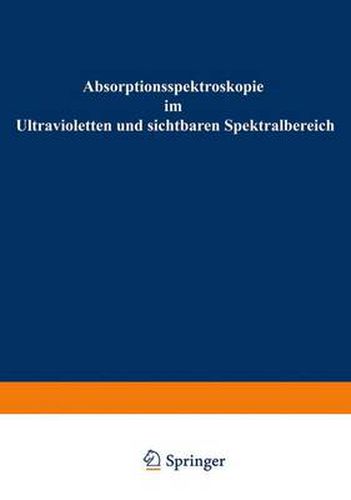 Cover image for Absorptionsspektroskopie Im Ultravioletten Und Sichtbaren Spektralbereich