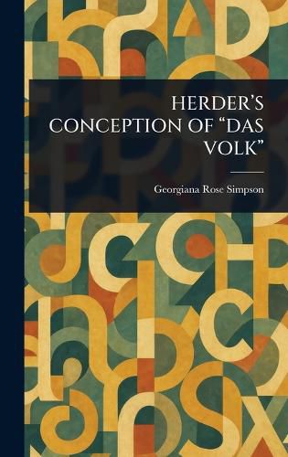 Cover image for Herder's Conception of "Das Volk"