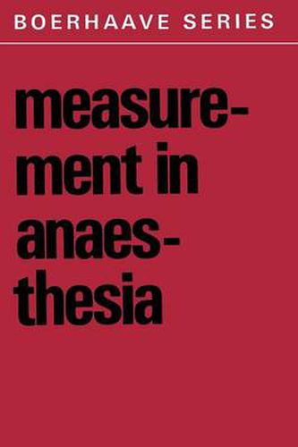 Cover image for Measurement in Anaesthesia