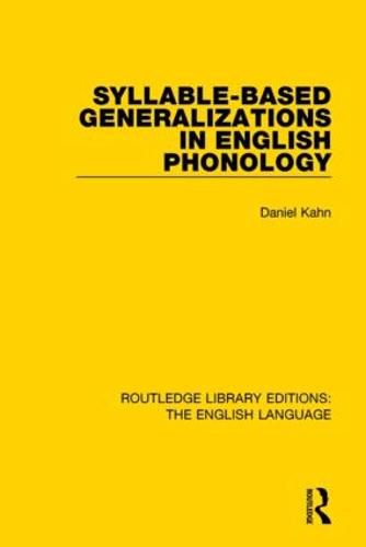 Cover image for Syllable-Based Generalizations in English Phonology