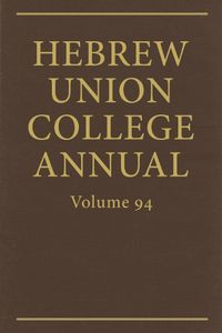 Cover image for Hebrew Union College Annual Vol. 94 (2023)