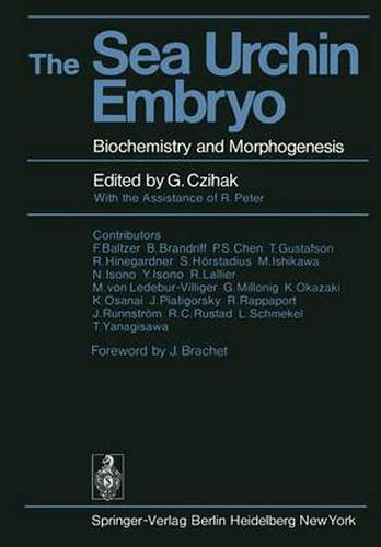 Cover image for The Sea Urchin Embryo: Biochemistry and Morphogenesis