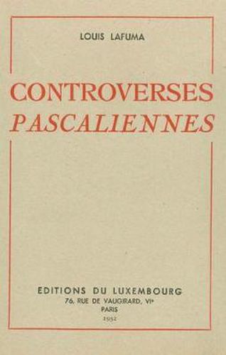 Cover image for Controverses Pascaliennes