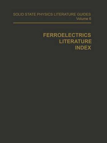 Cover image for Ferroelectrics Literature Index