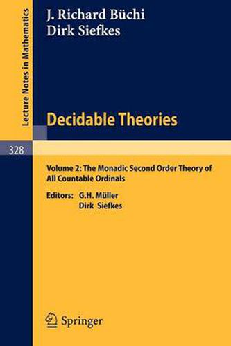 Cover image for Decidable Theories: Vol. 2: The Monadic Second Order Theory of All Countable Ordinals