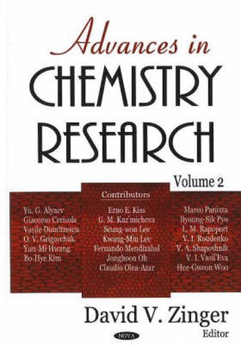 Cover image for Advances in Chemistry Research, Volume 2