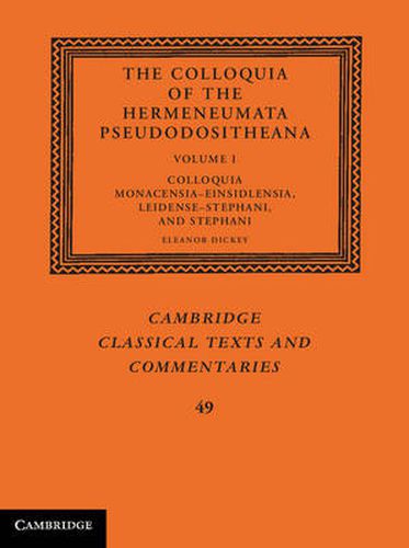 Cover image for The Colloquia of the Hermeneumata Pseudodositheana