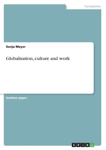 Cover image for Globalisation, culture and work