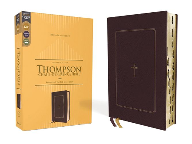 Cover image for KJV, Thompson Chain-Reference Bible, Leathersoft, Burgundy, Red Letter, Thumb Indexed, Comfort Print