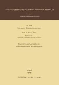 Cover image for Soziale Sprachvarietaten Im Niederrheinischen Industriegebiet