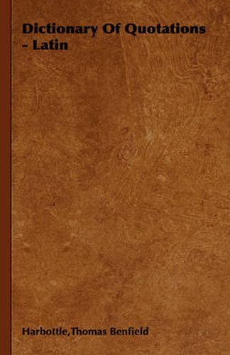 Cover image for Dictionary of Quotations - Latin