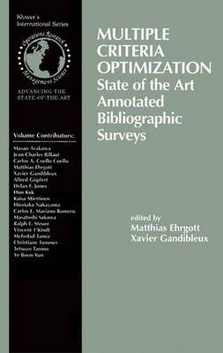 Cover image for Multiple Criteria Optimization: State of the Art Annotated Bibliographic Surveys
