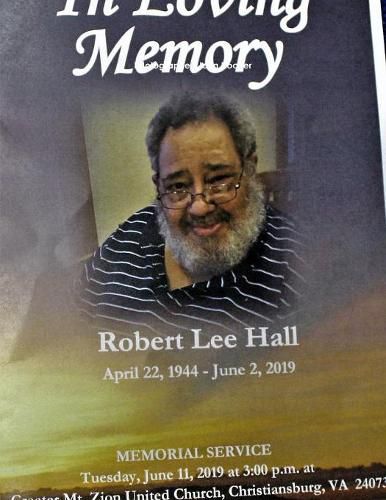 Cover image for ROBERT HALL FUNERAL JUNE 2019