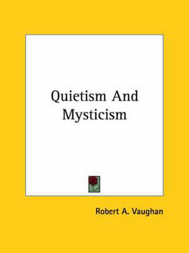 Cover image for Quietism and Mysticism
