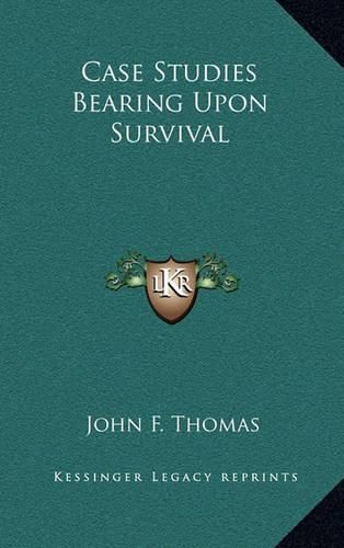 Cover image for Case Studies Bearing Upon Survival