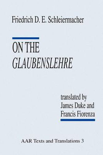 Cover image for On the Glaubenslehre: Two Letters to Dr. Lucke