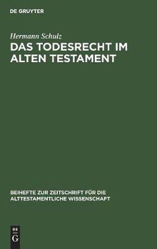 Cover image for Das Todesrecht im Alten Testament