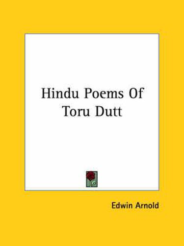 Cover image for Hindu Poems of Toru Dutt