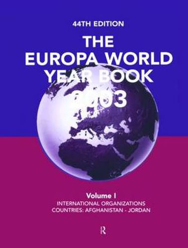 Cover image for Europa World Year Bk 2003  V1