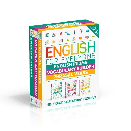 Cover image for English for Everyone English Idioms, Vocabulary Builder, Phrasal Verbs 3 Book Box Set