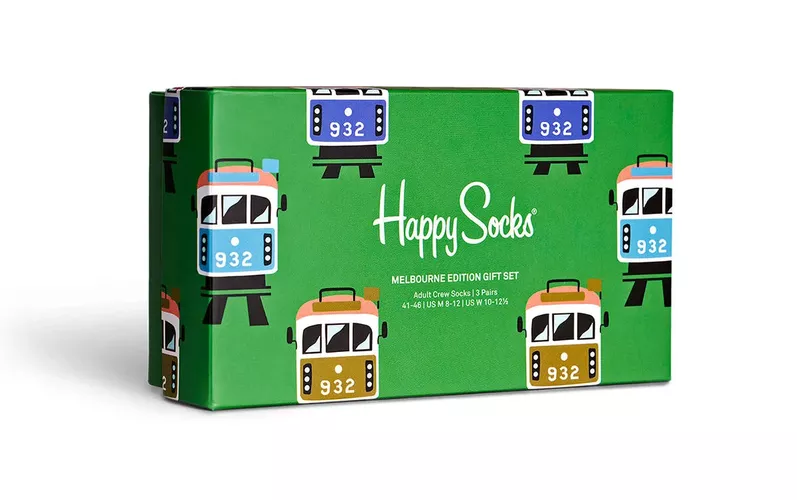 Cover image for Happy Socks - Melbourne City Edition Gift Set - 3 Pack Size 36 - 40