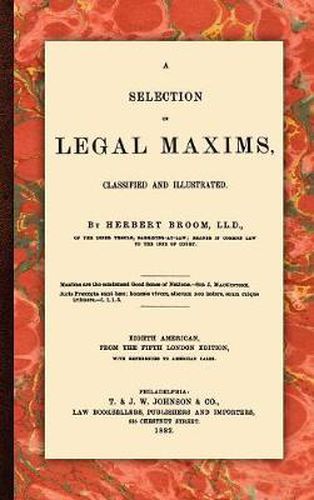 Cover image for A Selection of Legal Maxims