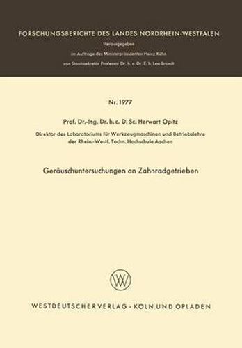 Cover image for Gerauschuntersuchungen an Zahnradgetrieben