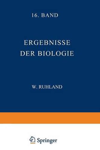 Cover image for Ergebnisse Der Biologie: Sechzehnter Band