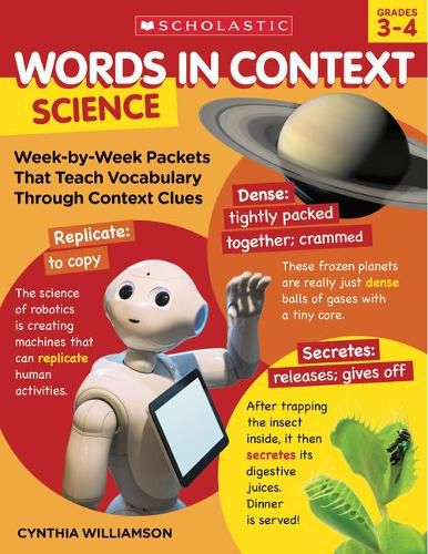 Cover image for Words in Context: Science: Week-By-Week Packets That Teach Vocabulary Through Context Clues