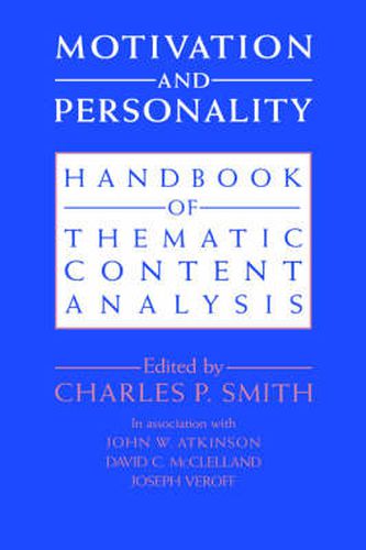 Cover image for Motivation and Personality: Handbook of Thematic Content Analysis