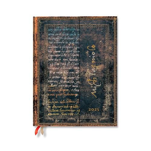 Cover image for Michelangelo, Handwriting (Embellished Manuscripts Collection) Ultra 12-month Horizontal Hardback Dayplanner 2025 (Wrap Closure)