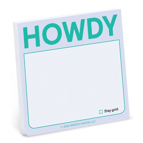 Cover image for Knock Knock Howdy Sticky Note (Pastel Version)