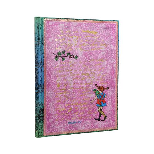Cover image for 2027 Astrid Lindgren, Pippi Longstocking (Embellished Manuscripts Collection) Ultra 18-Month Hardcover Dayplanner (Elastic Band Closure) Vertical