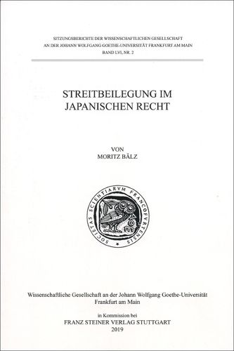 Cover image for Streitbeilegung Im Japanischen Recht