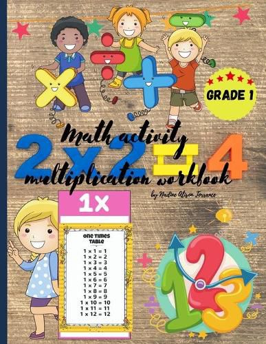 Cover image for Math activity multiplication workbook grade 1: Double Digit multiplication,100 Days of Practice, 20 exercises / page